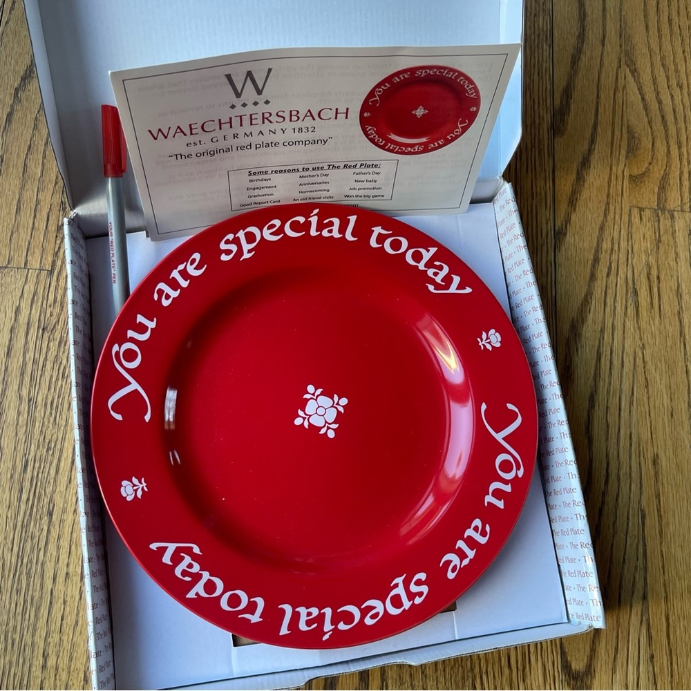 Waechtersbach "You Are Special Today" Red Ceramic Plate Set in Original Gift Box
